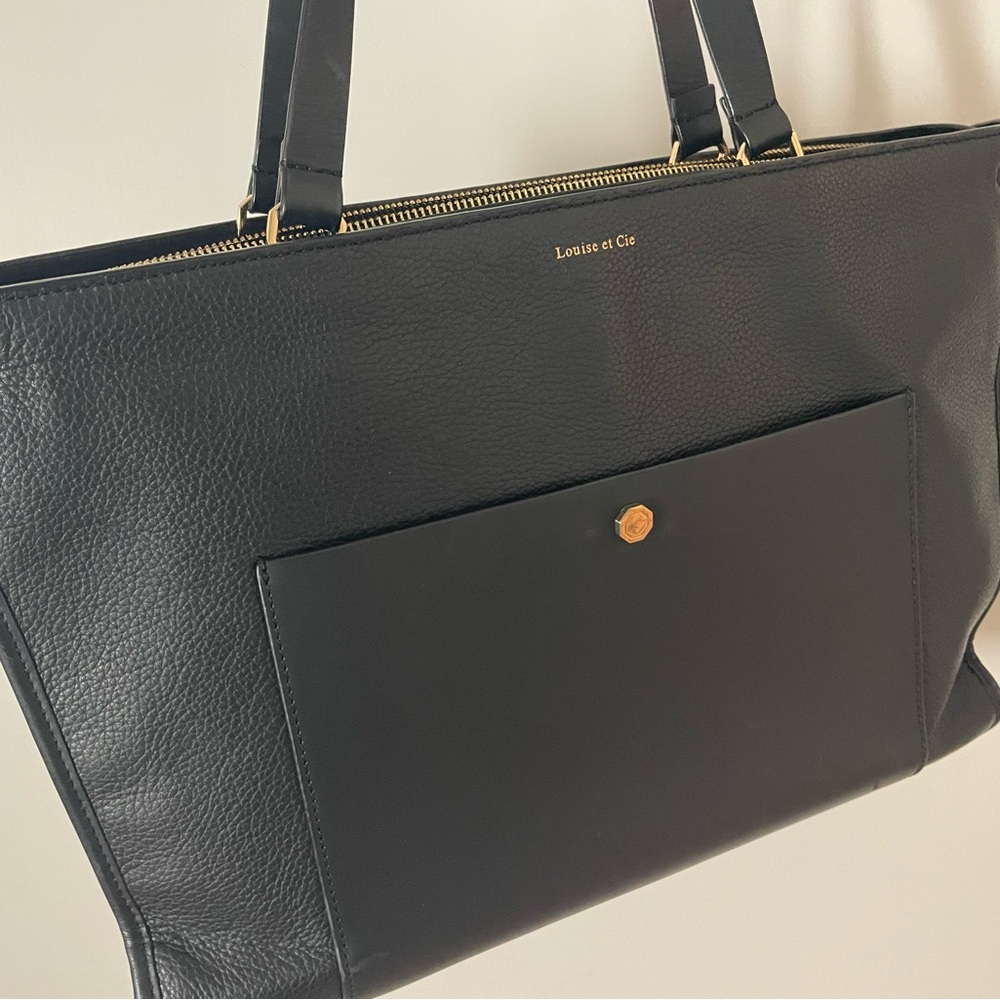Louise et Cie Black Tote with Gold Accents